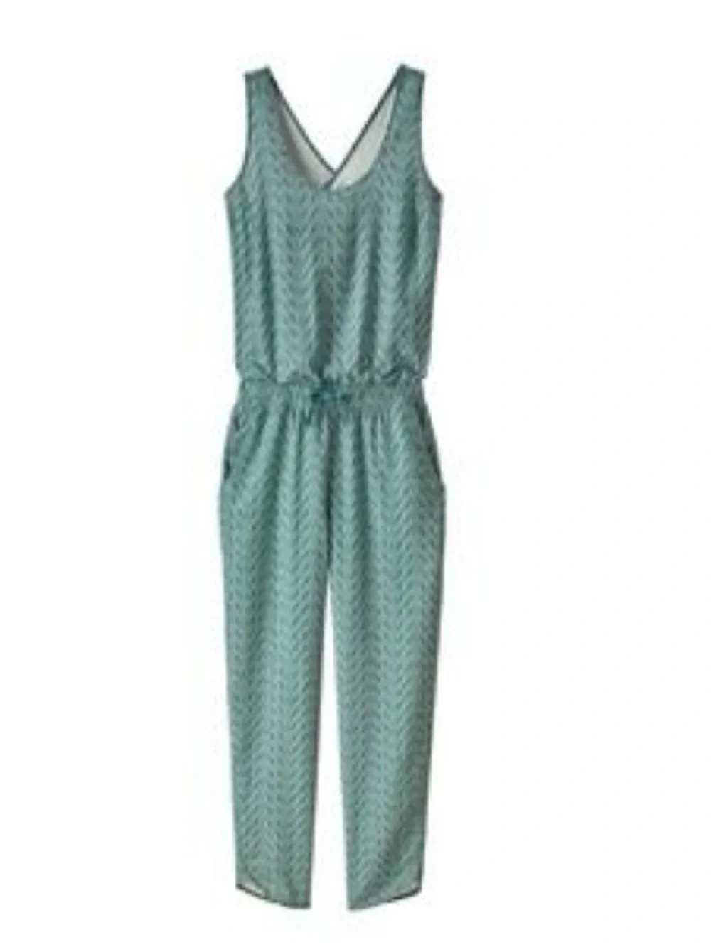 Patagonia Teal Chevron Sleeveless Jumpsuit size XS - Picture 1 of 7